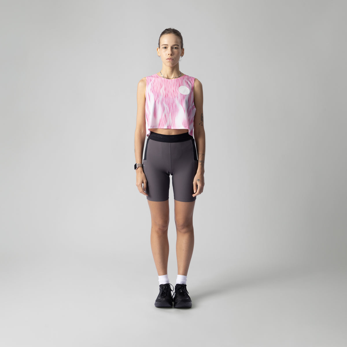 Pink fuzz Crop Singlet