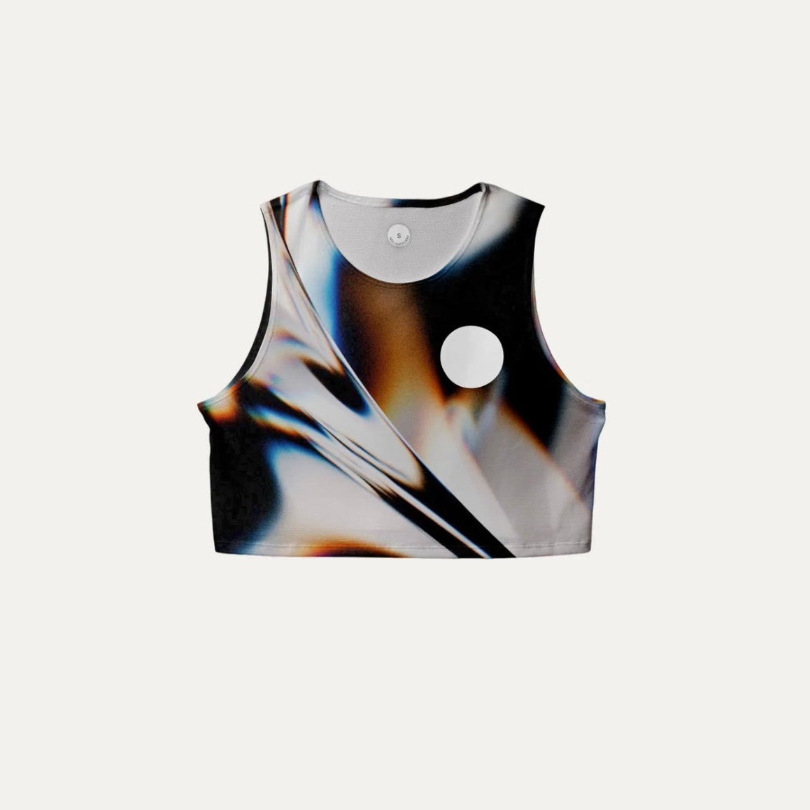 White glass Crop Singlet