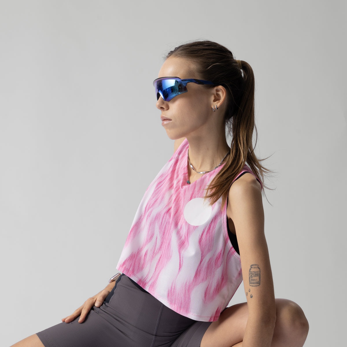 Pink fuzz Crop Singlet