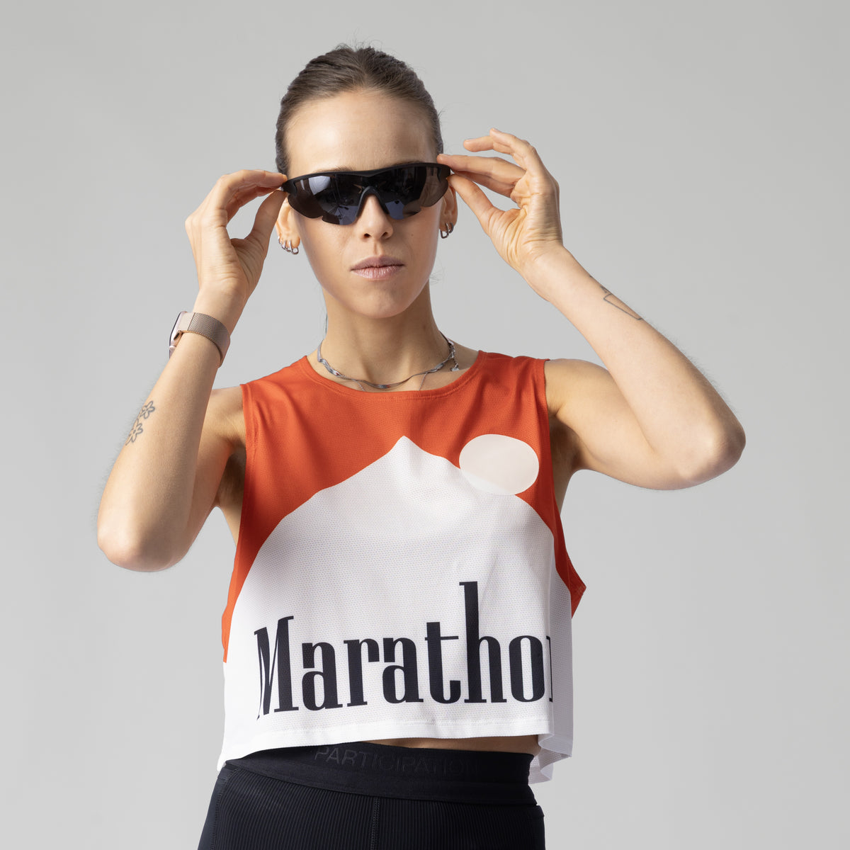 Marathon Red Crop Singlet