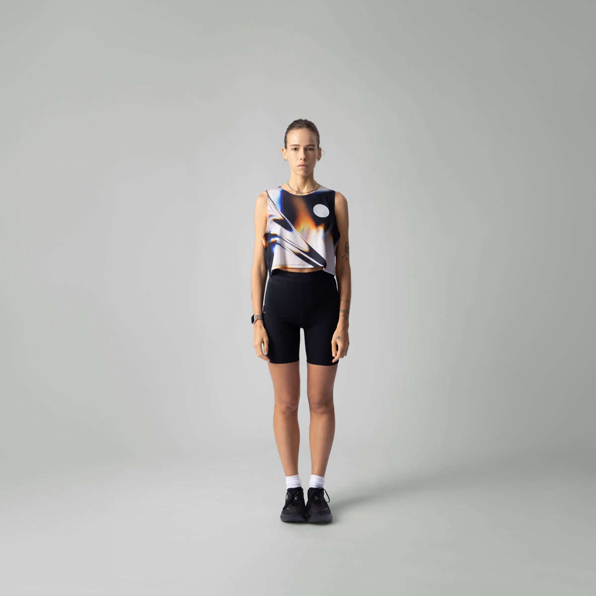 White glass Crop Singlet