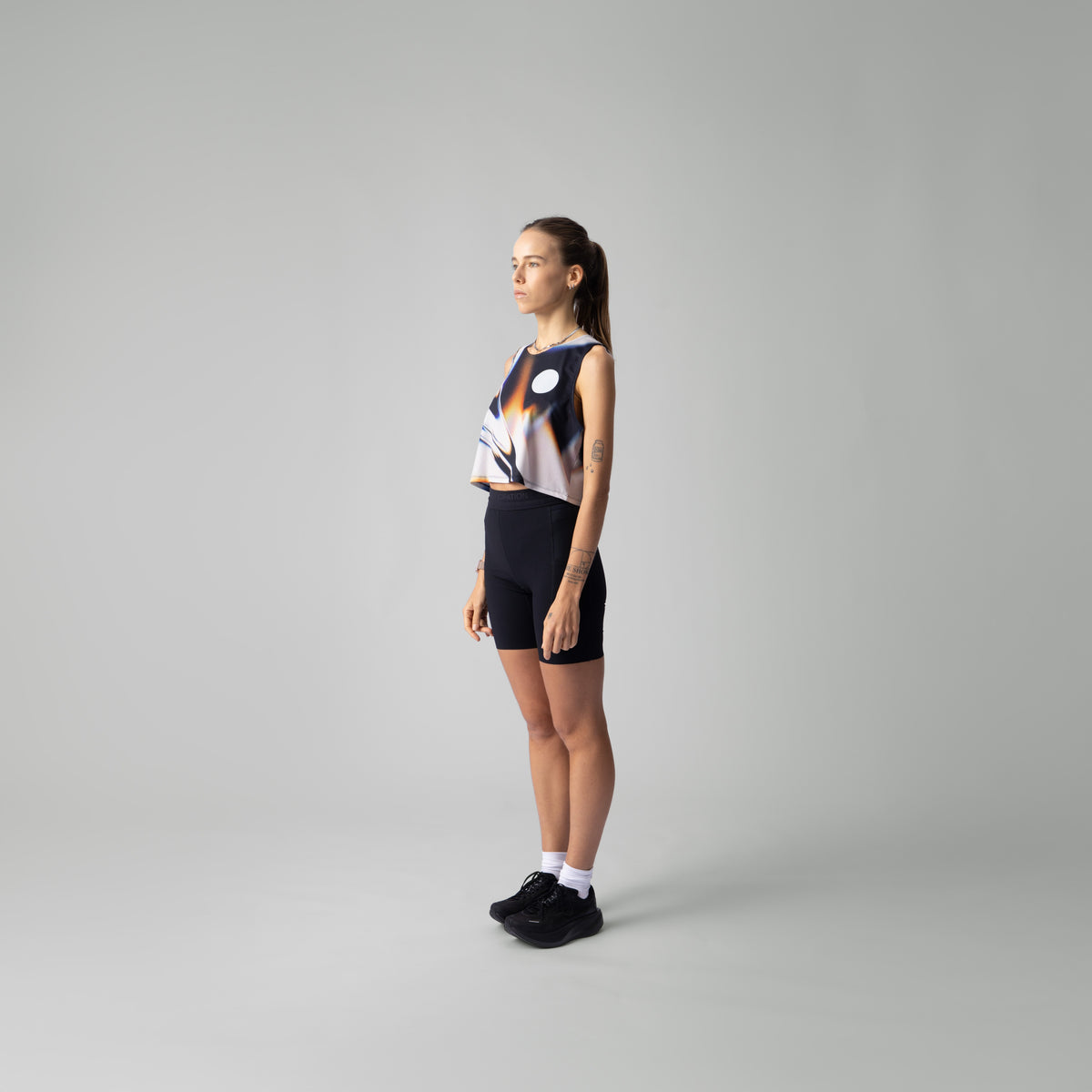 White glass Crop Singlet