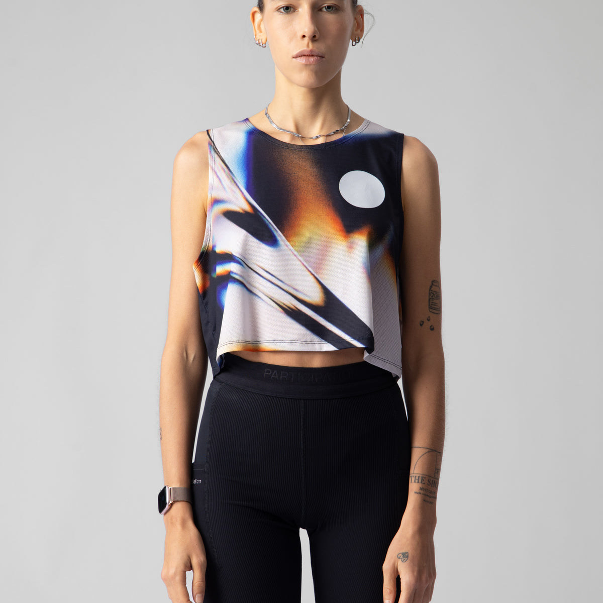 White glass Crop Singlet