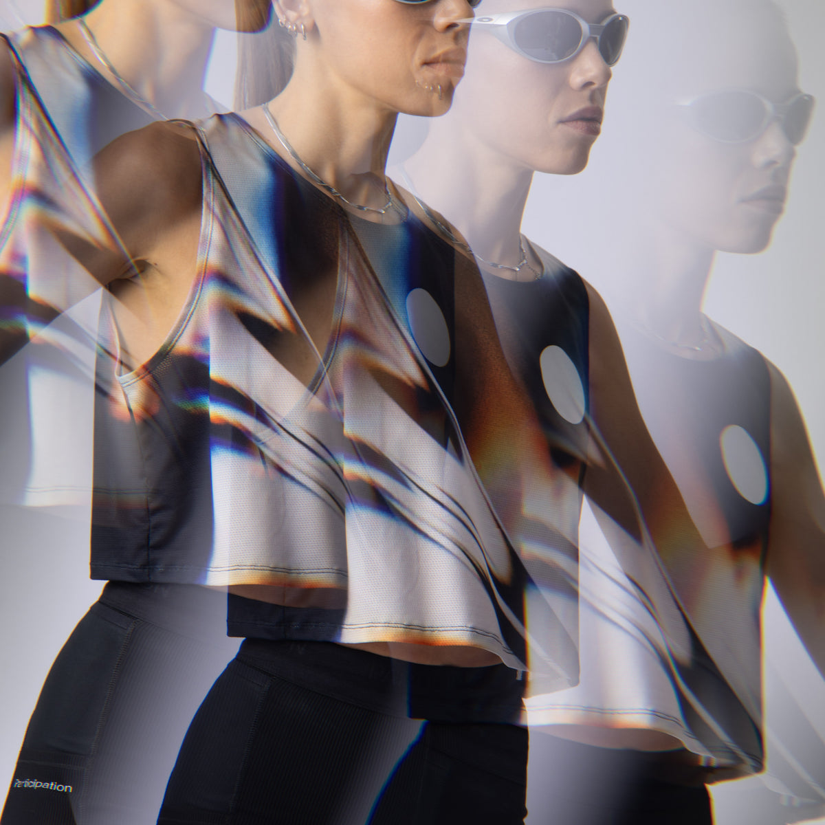 White glass Crop Singlet